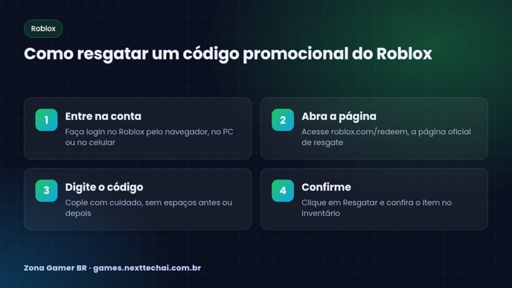 Como resgatar um código promocional do Roblox