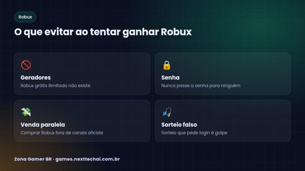 O que evitar ao tentar ganhar Robux